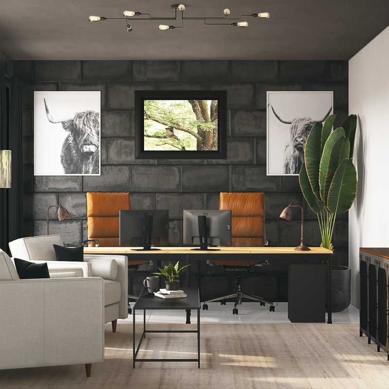 Modern, Industrial, Midcentury Modern, Scandinavian Office Design by Havenly Interior Designer Tori