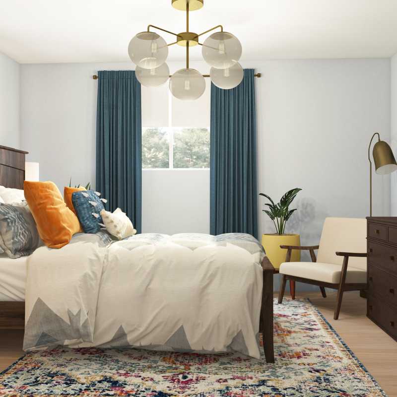 Bohemian, Midcentury Modern Bedroom Design by Havenly Interior Designer Dani