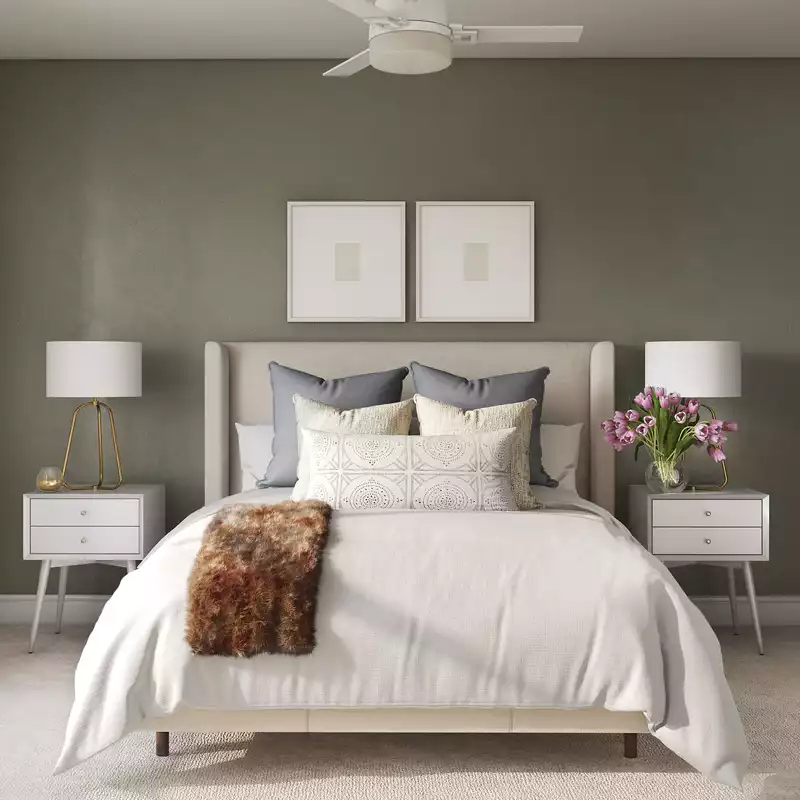 Classic, Transitional, Midcentury Modern Bedroom Design by Havenly Interior Designer Christine