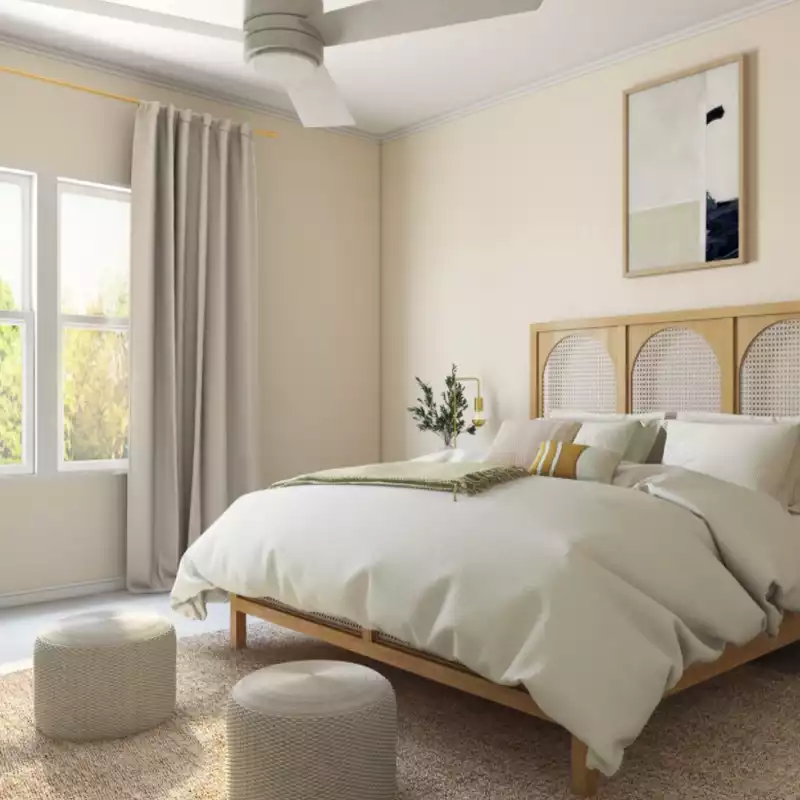Bohemian, Minimal, Scandinavian Bedroom Design by Havenly Interior Designer Rebecca