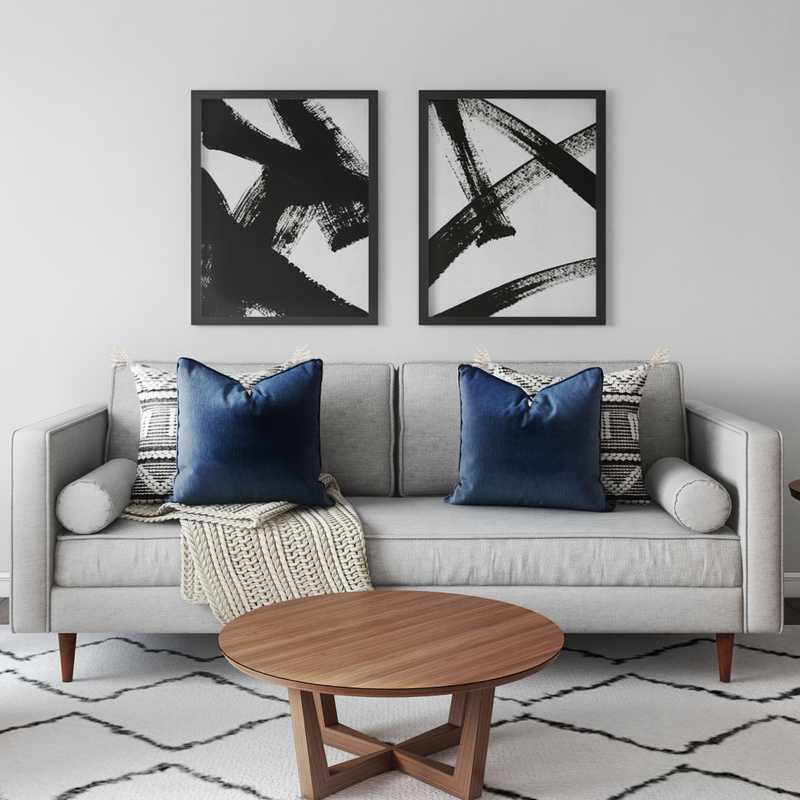 Modern, Rustic, Midcentury Modern Living Room Design by Havenly Interior Designer Susannah