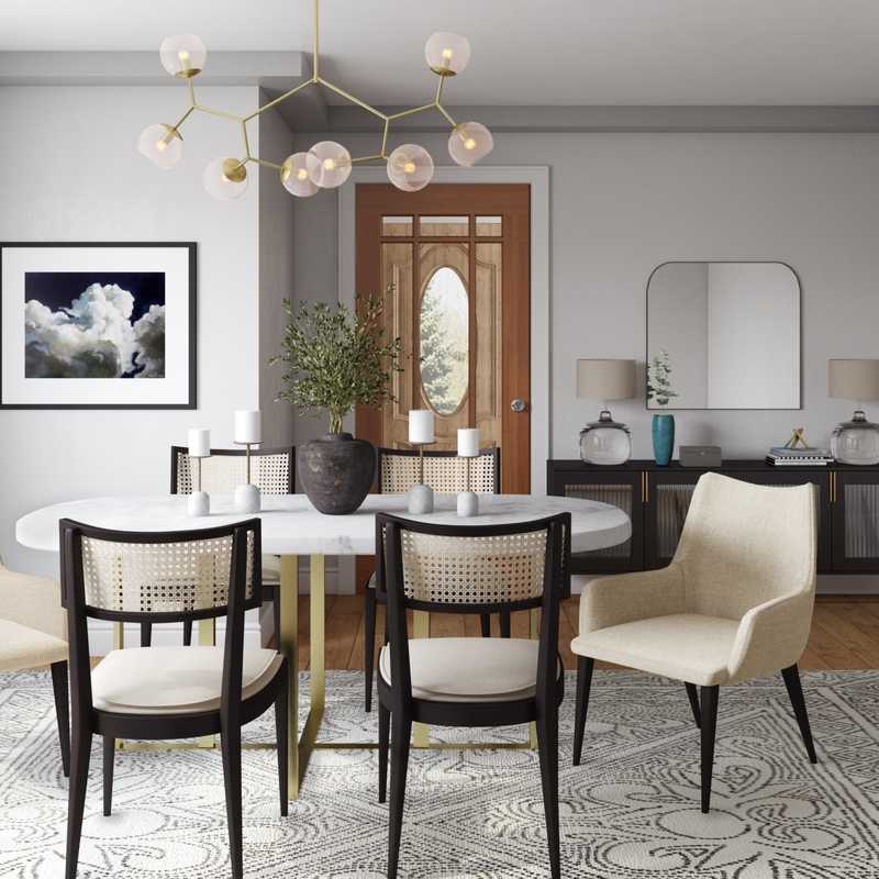 Eclectic, Bohemian, Midcentury Modern Dining Room Design by Havenly Interior Designer Ella