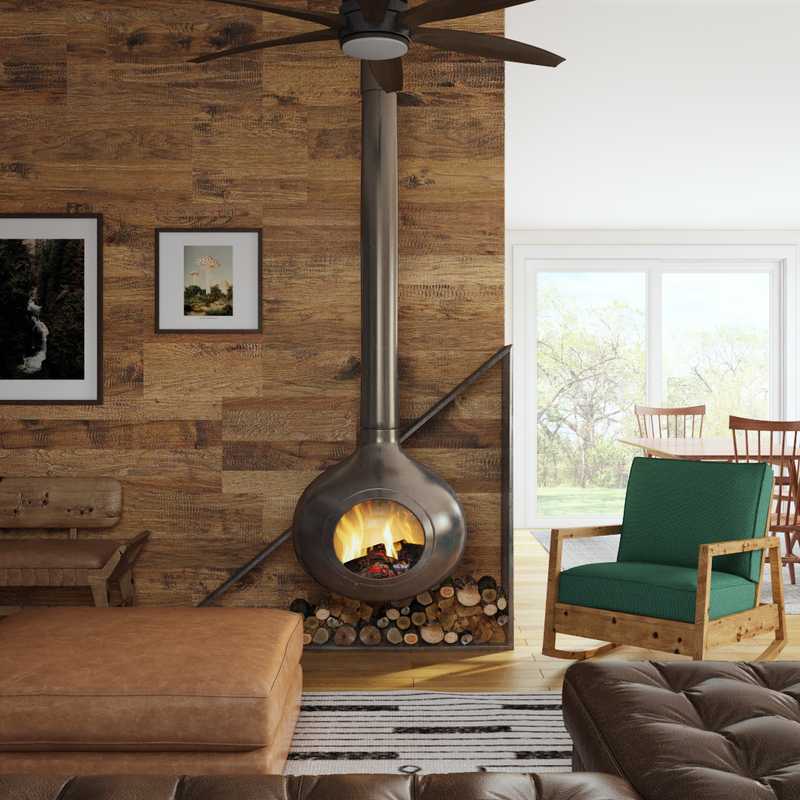 Rustic, Midcentury Modern Living Room Design by Havenly Interior Designer Michelle