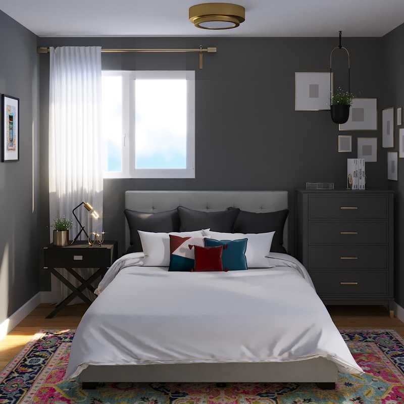 Modern, Eclectic, Glam Bedroom Design by Havenly Interior Designer Madison