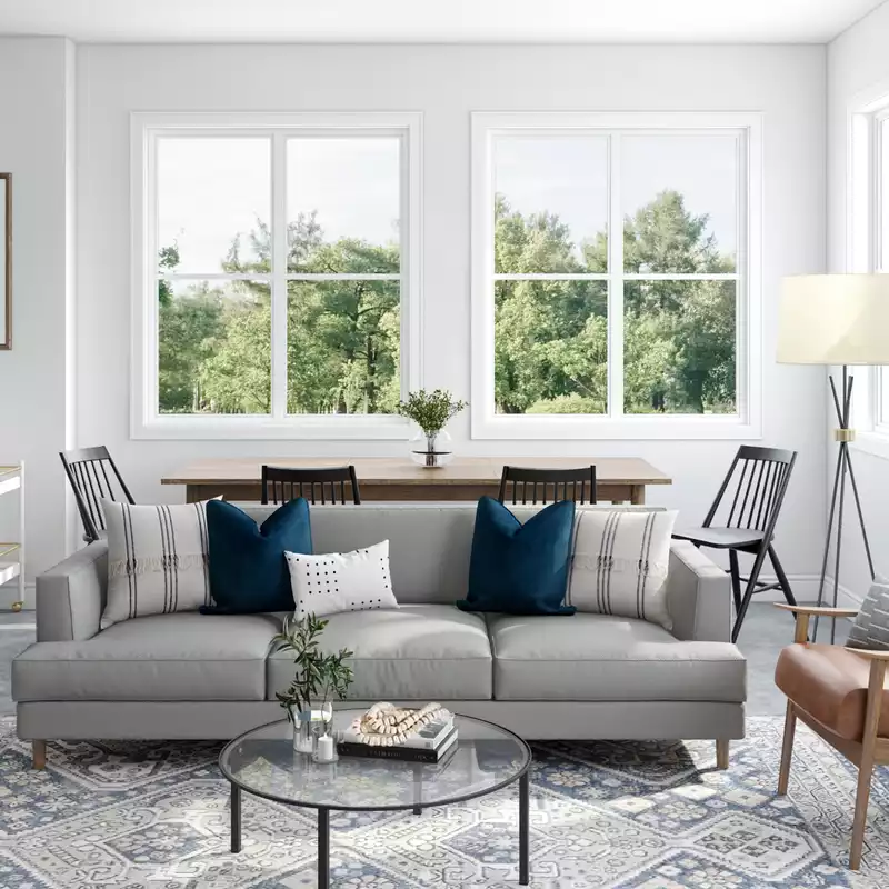 Contemporary, Eclectic, Transitional Living Room Design by Havenly Interior Designer Sarah