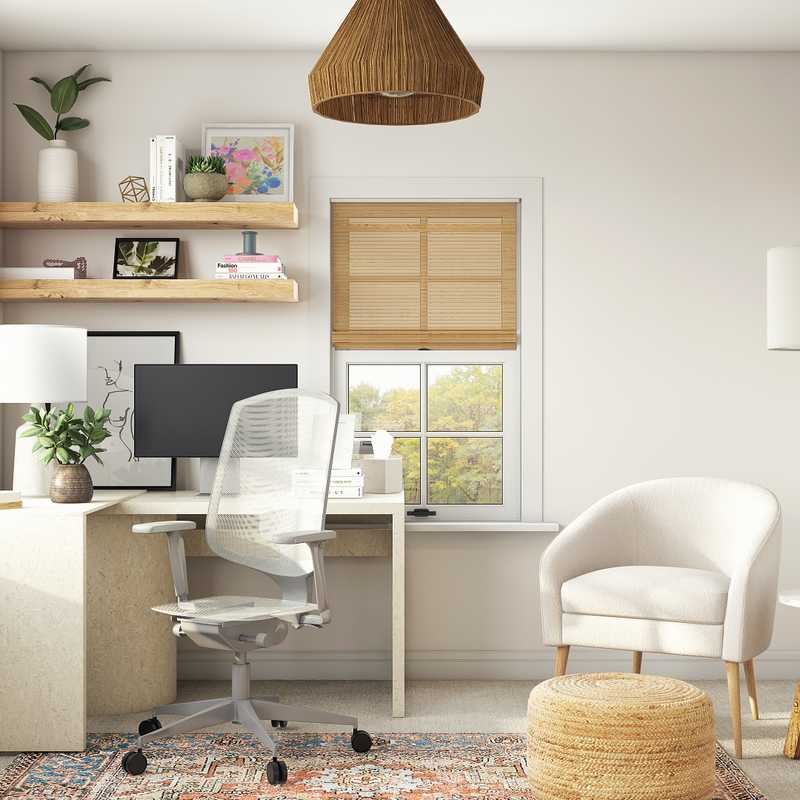 Modern, Bohemian, Scandinavian Office Design by Havenly Interior Designer Emilee