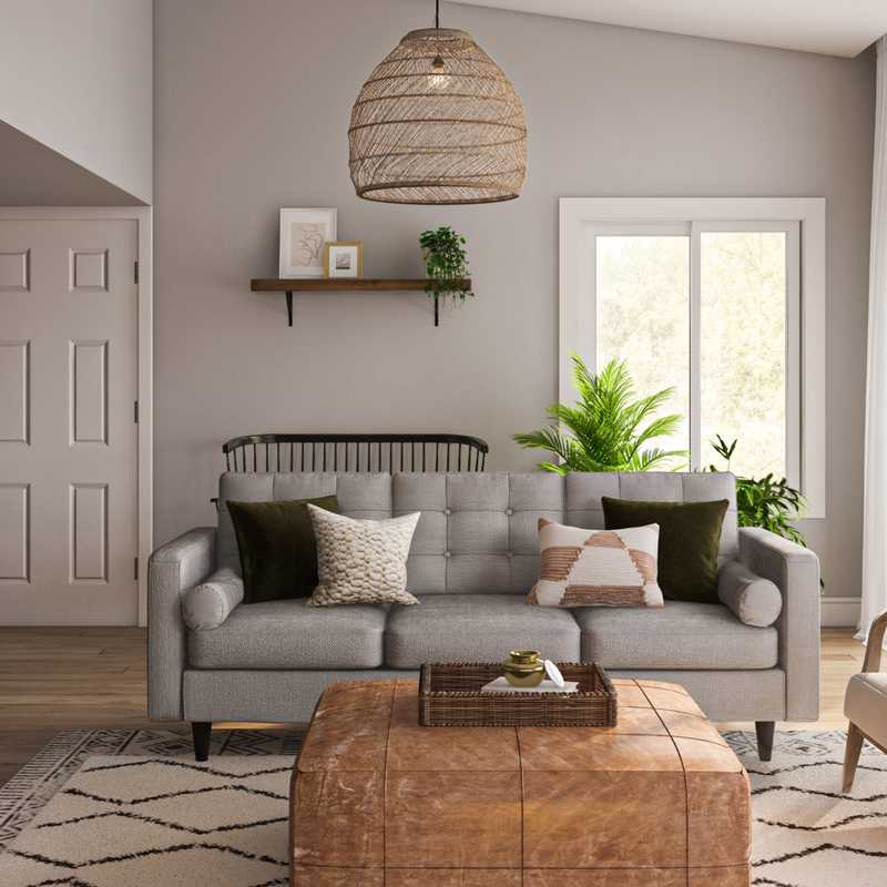 Bohemian, Midcentury Modern Living Room Design by Havenly Interior Designer Isabella