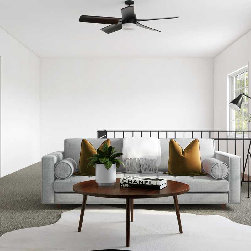 Bohemian, Midcentury Modern, Scandinavian Living Room Design by Havenly Interior Designer Leslie