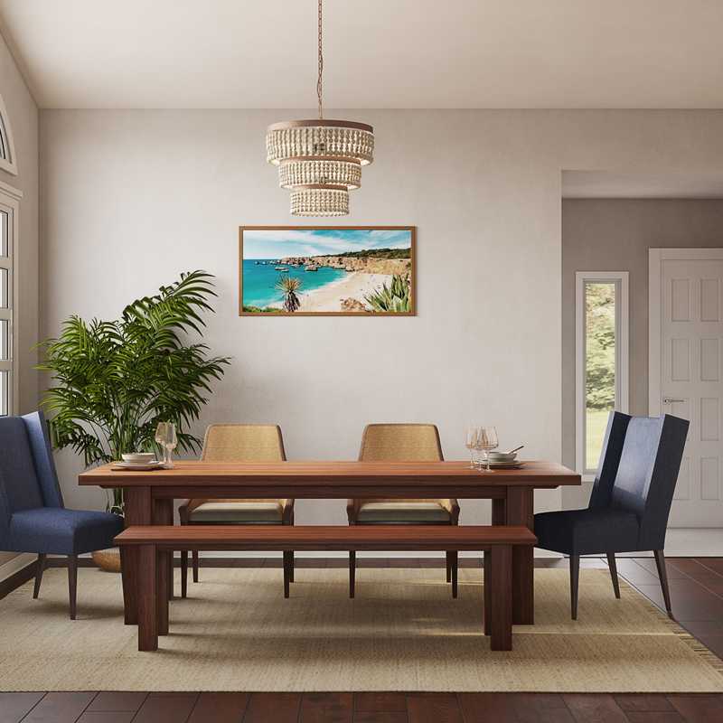 Modern, Coastal, Midcentury Modern Living Room Design by Havenly Interior Designer Laura