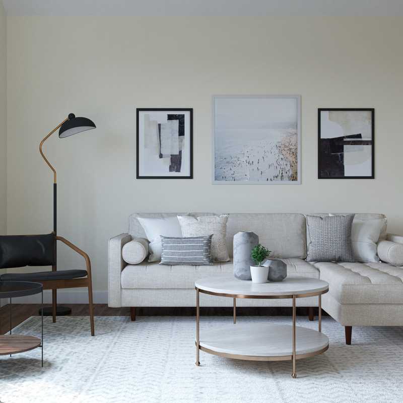 Midcentury Modern, Scandinavian Living Room Design by Havenly Interior Designer Alyssa
