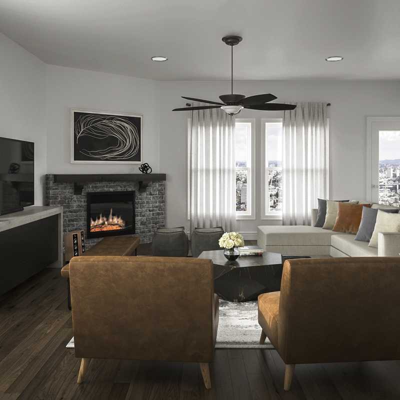 Contemporary, Industrial Living Room Design by Havenly Interior Designer Luisa