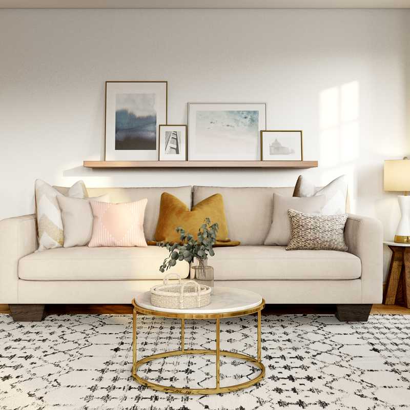 Contemporary, Modern, Bohemian, Minimal Living Room Design by Havenly Interior Designer Amanda