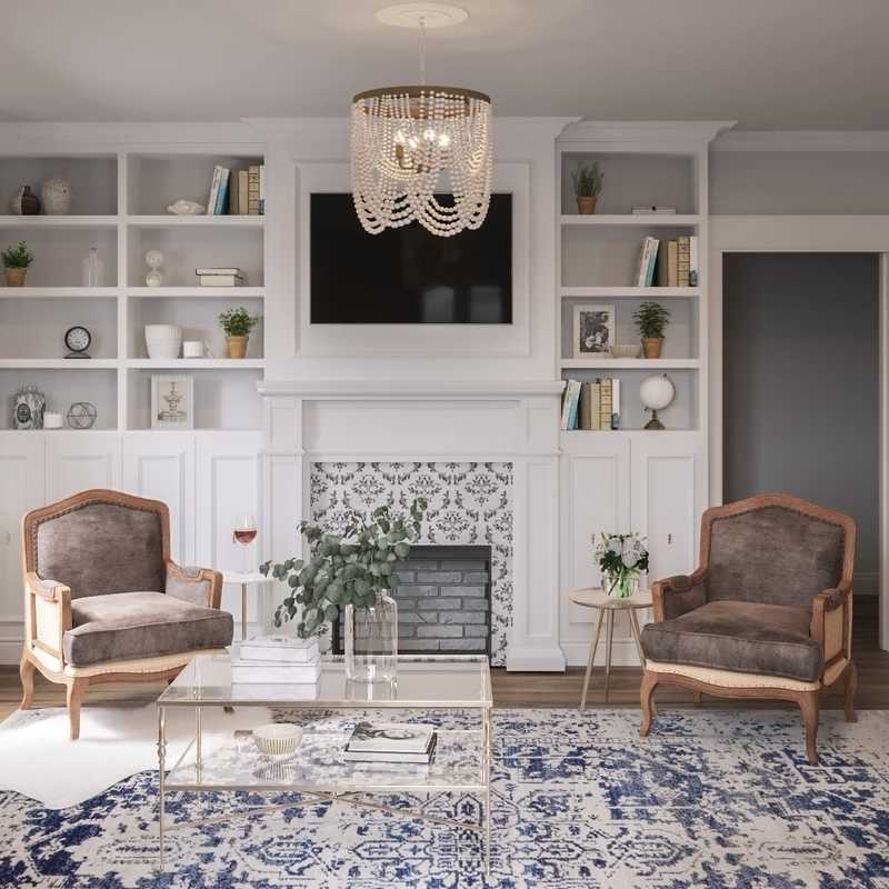 Classic, Glam, Traditional, Transitional, Vintage Living Room Design by Havenly Interior Designer Lyndsi