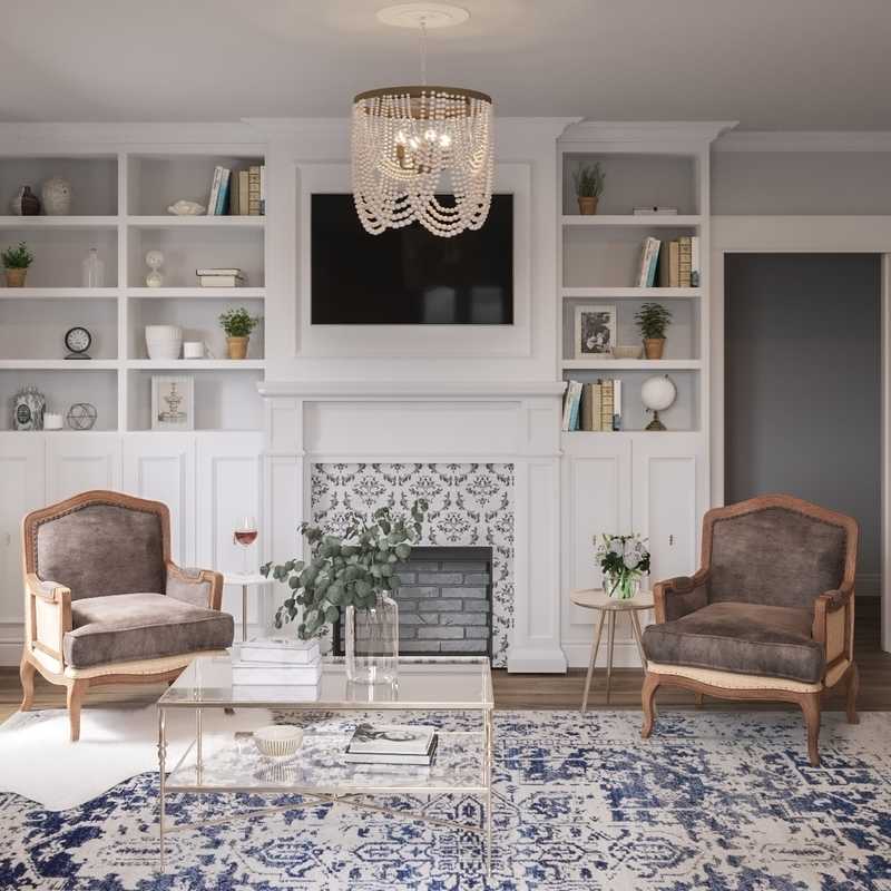 Classic, Glam, Traditional, Transitional, Vintage Living Room Design by Havenly Interior Designer Lyndsi