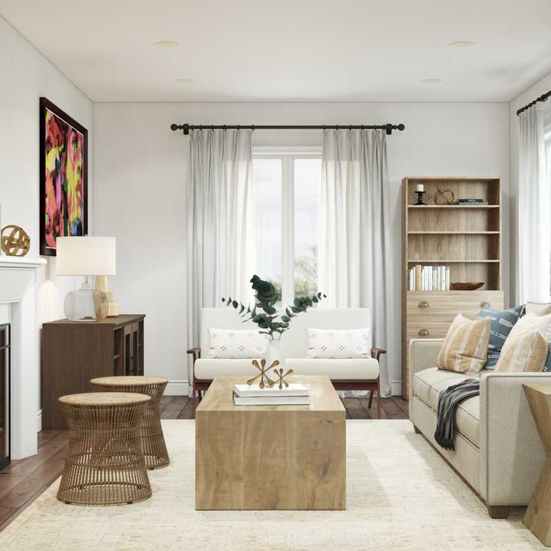 Contemporary, Bohemian, Coastal Living Room Design by Havenly Interior Designer Melisa