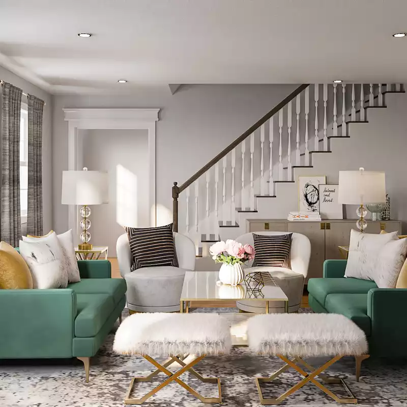 Modern, Glam Living Room Design by Havenly Interior Designer Karen