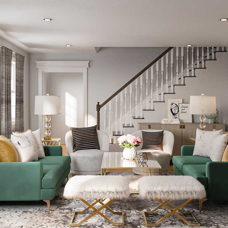 Modern, Glam Living Room Design by Havenly Interior Designer Karen