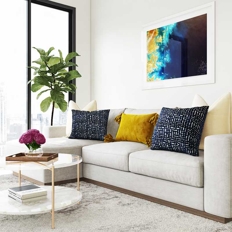 Modern, Glam Living Room Design by Havenly Interior Designer Rachel