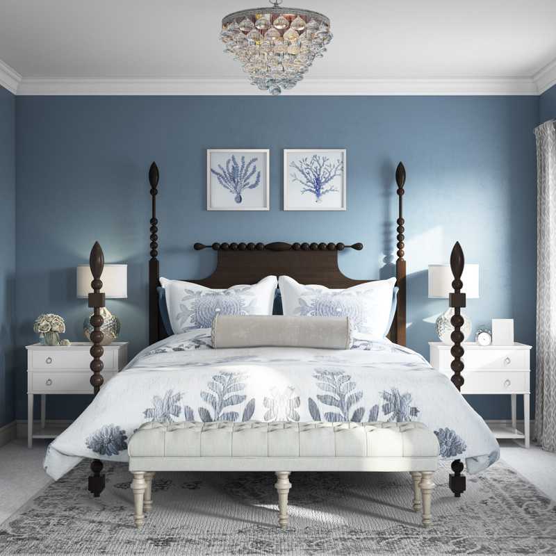 Coastal, Farmhouse, Transitional Bedroom Design by Havenly Interior Designer Allie