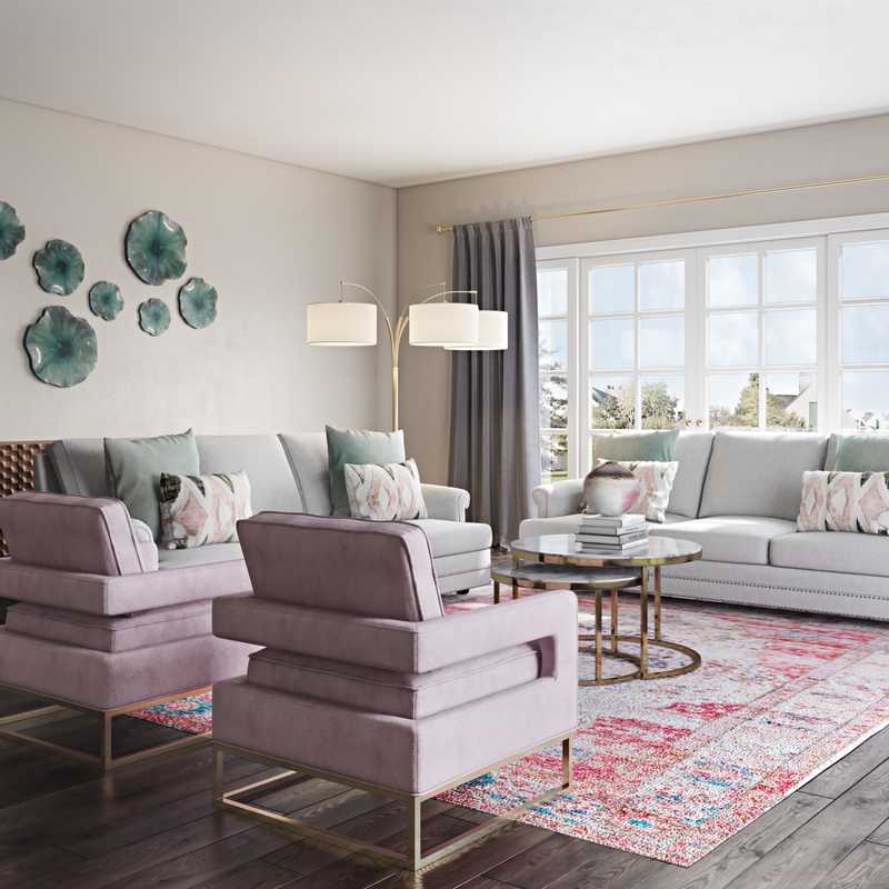 Eclectic, Bohemian, Global Living Room Design by Havenly Interior Designer Rocio