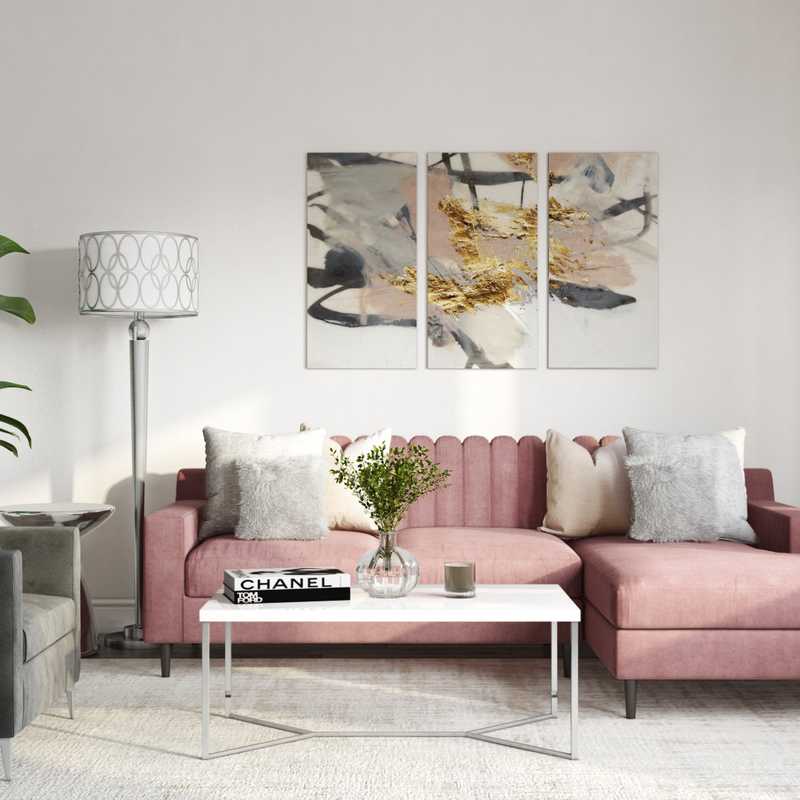 Contemporary, Modern, Glam Living Room Design by Havenly Interior Designer Danielle