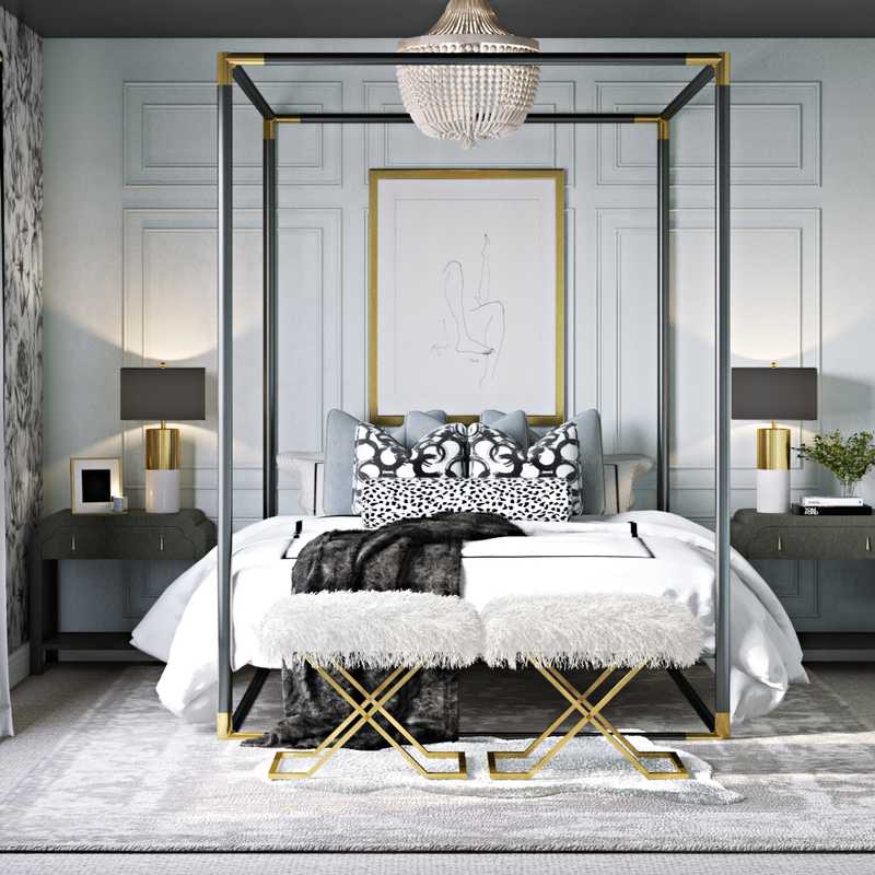 Contemporary, Glam, Preppy Bedroom Design by Havenly Interior Designer Hannah