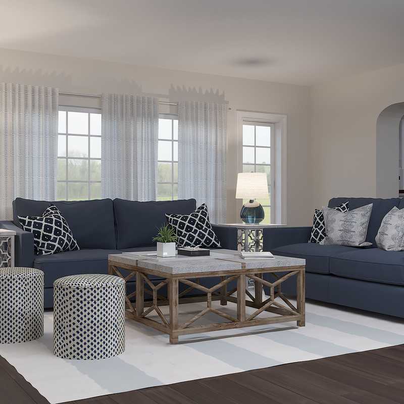 Contemporary, Coastal, Minimal Living Room Design by Havenly Interior Designer Melanie