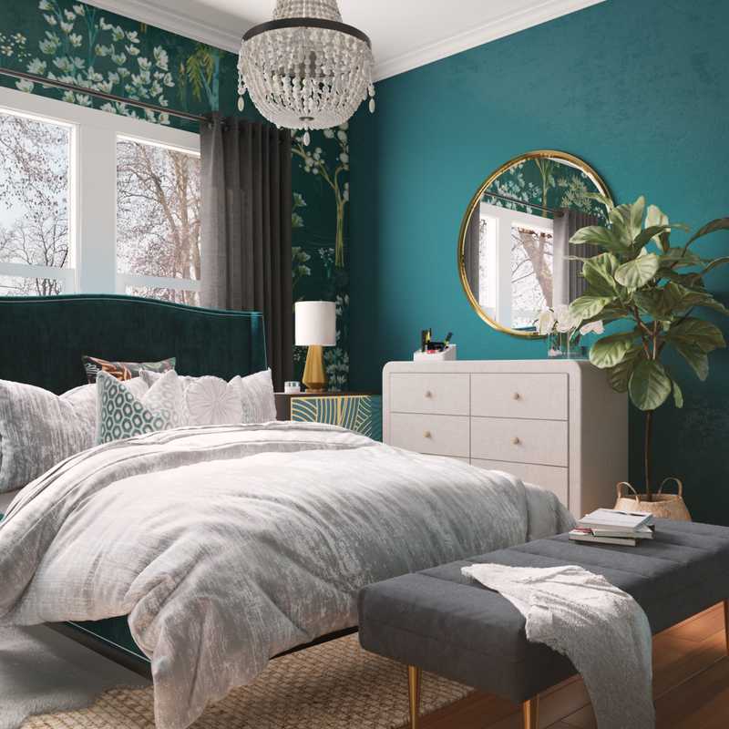 Eclectic, Bohemian, Glam Bedroom Design by Havenly Interior Designer Hanna