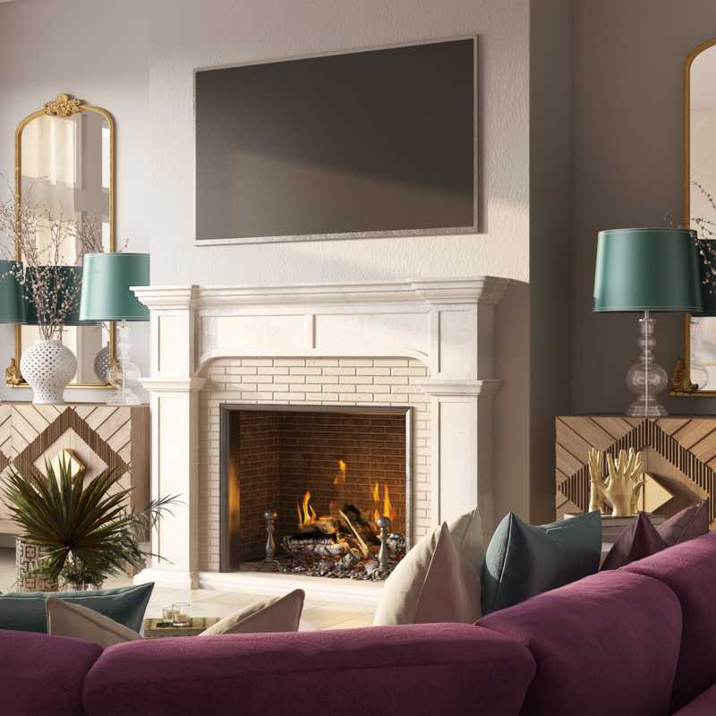 Glam Living Room Design by Havenly Interior Designer Kamila