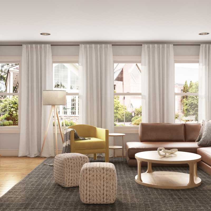 Modern, Midcentury Modern Living Room Design by Havenly Interior Designer Jessie