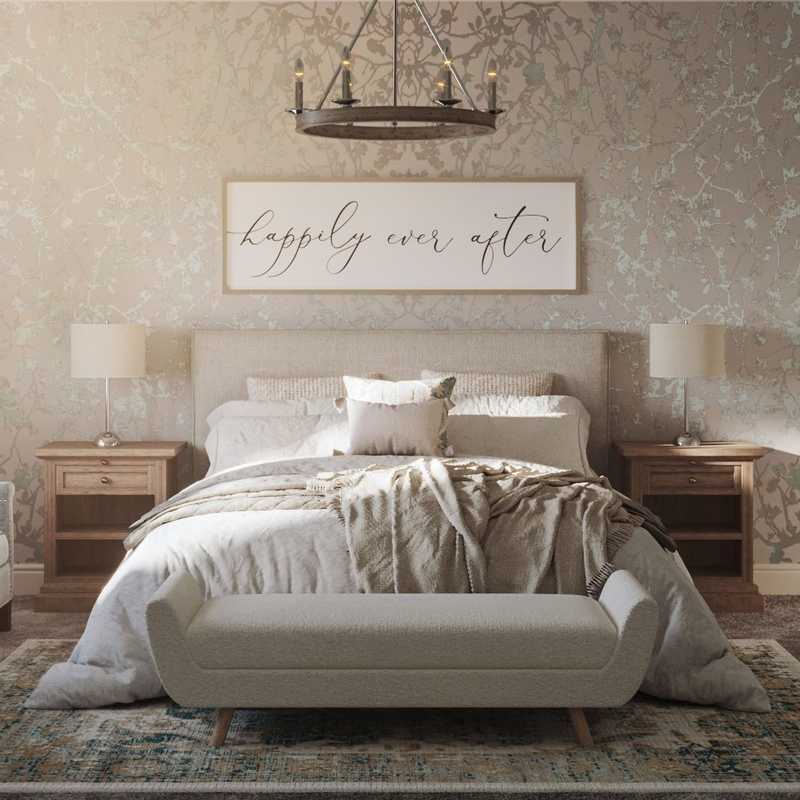 Coastal, Farmhouse Bedroom Design by Havenly Interior Designer Shelby