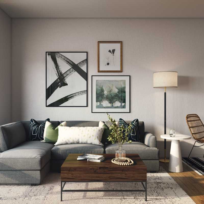 Eclectic, Glam, Rustic, Midcentury Modern, Scandinavian Living Room Design by Havenly Interior Designer Taylor