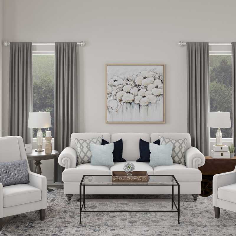 Traditional, Transitional Living Room Design by Havenly Interior Designer Jonica
