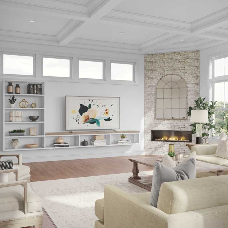 Coastal, Farmhouse, Rustic Living Room Design by Havenly Interior Designer Jenna