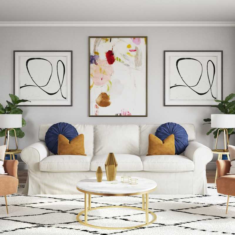 Modern, Midcentury Modern, Preppy Living Room Design by Havenly Interior Designer Danielle