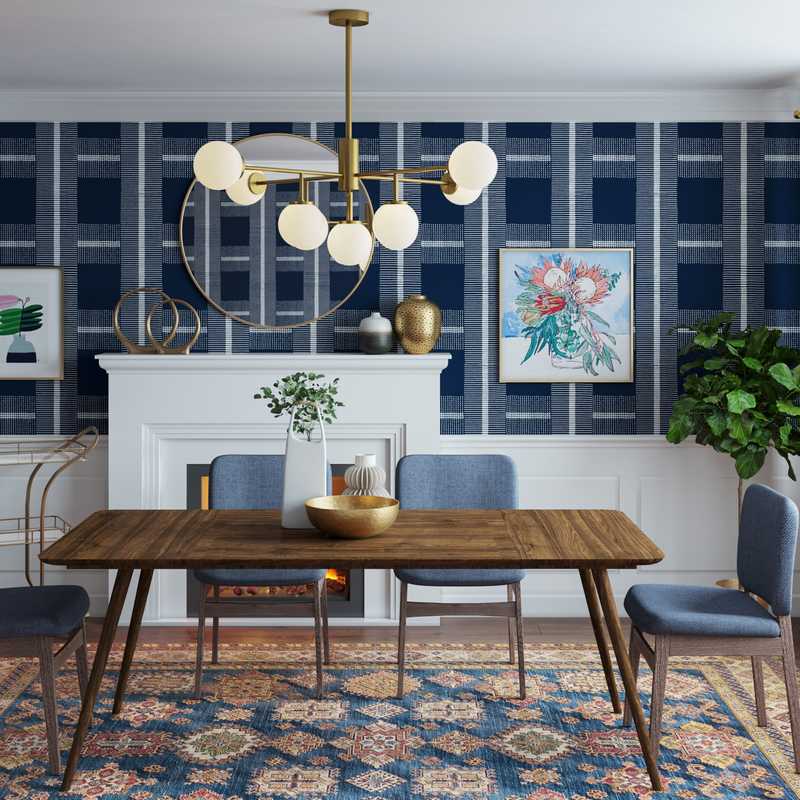 Modern, Bohemian, Midcentury Modern Dining Room Design by Havenly Interior Designer Natalie