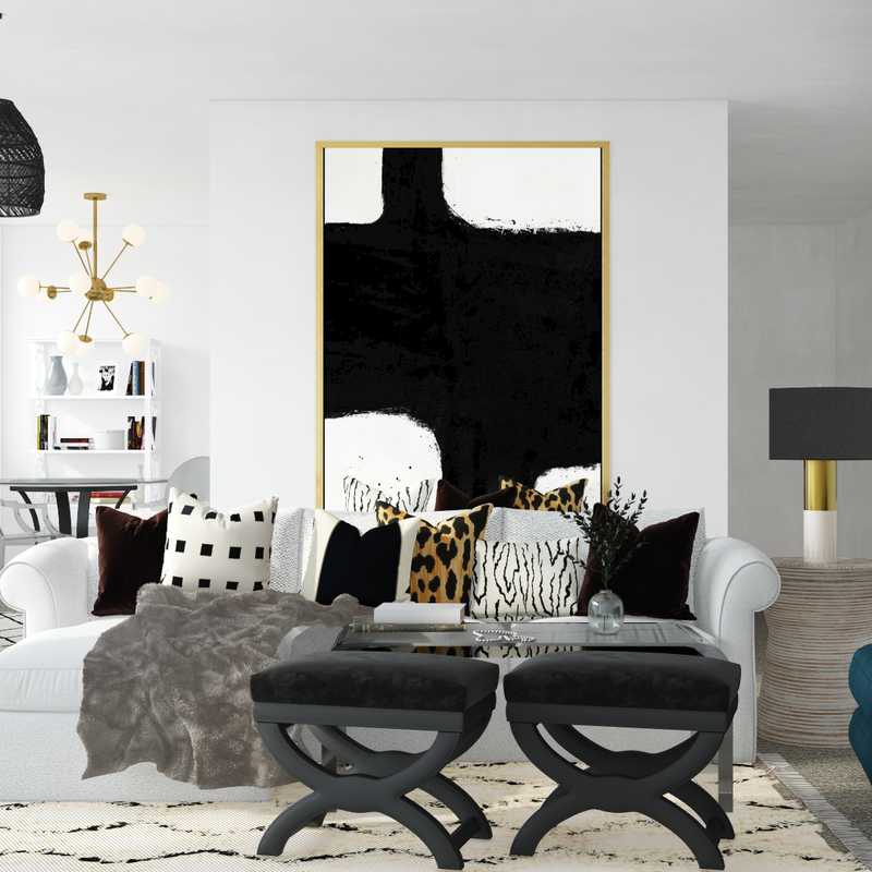 Modern, Bohemian, Glam Living Room Design by Havenly Interior Designer Hannah