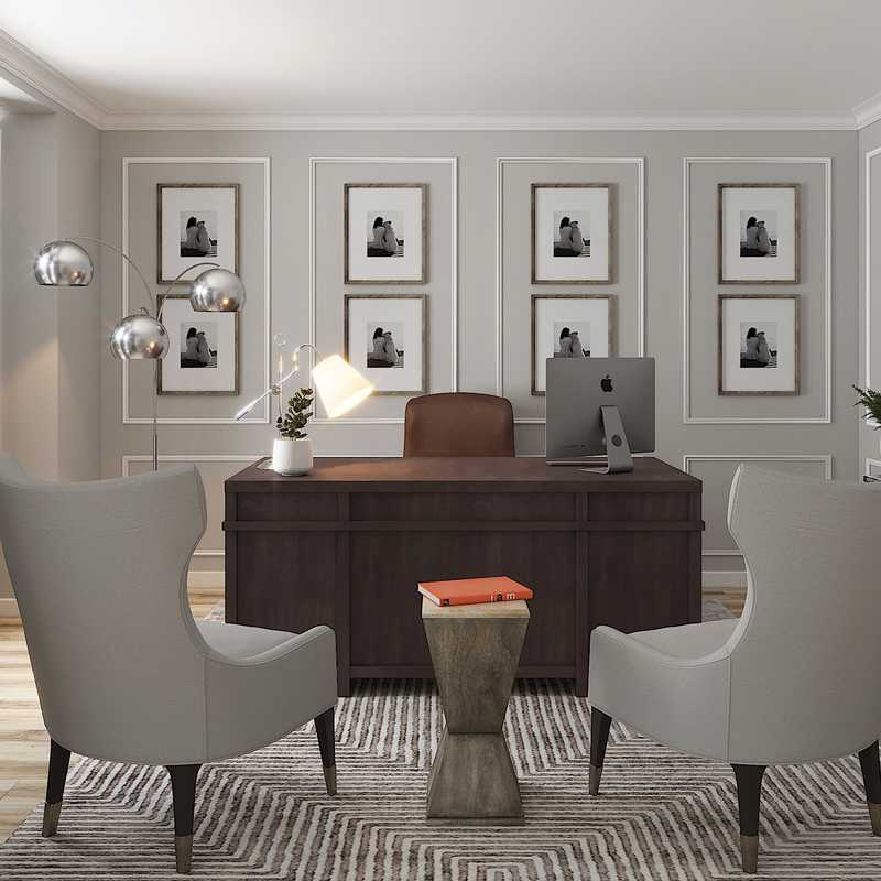 Classic, Transitional Office Design by Havenly Interior Designer Stacy