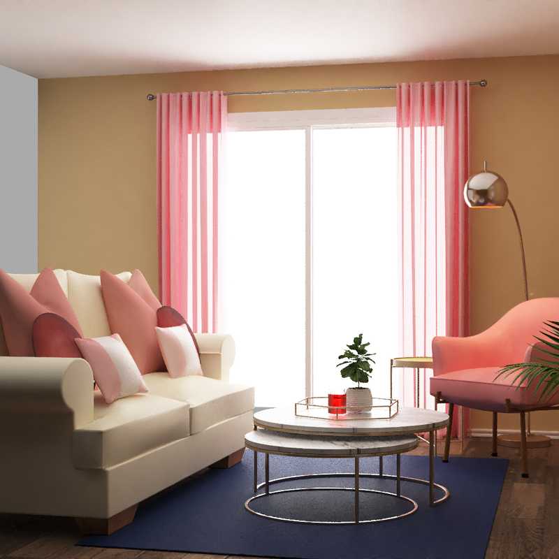Contemporary, Glam, Preppy Living Room Design by Havenly Interior Designer Crystal