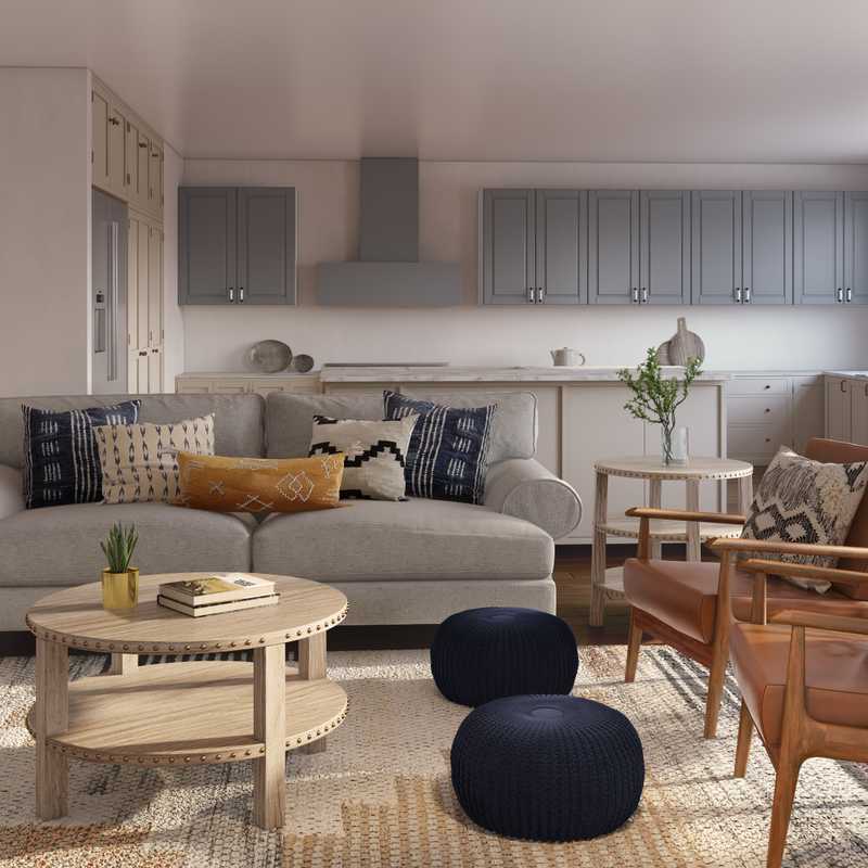 Bohemian Living Room Design by Havenly Interior Designer Rafaela
