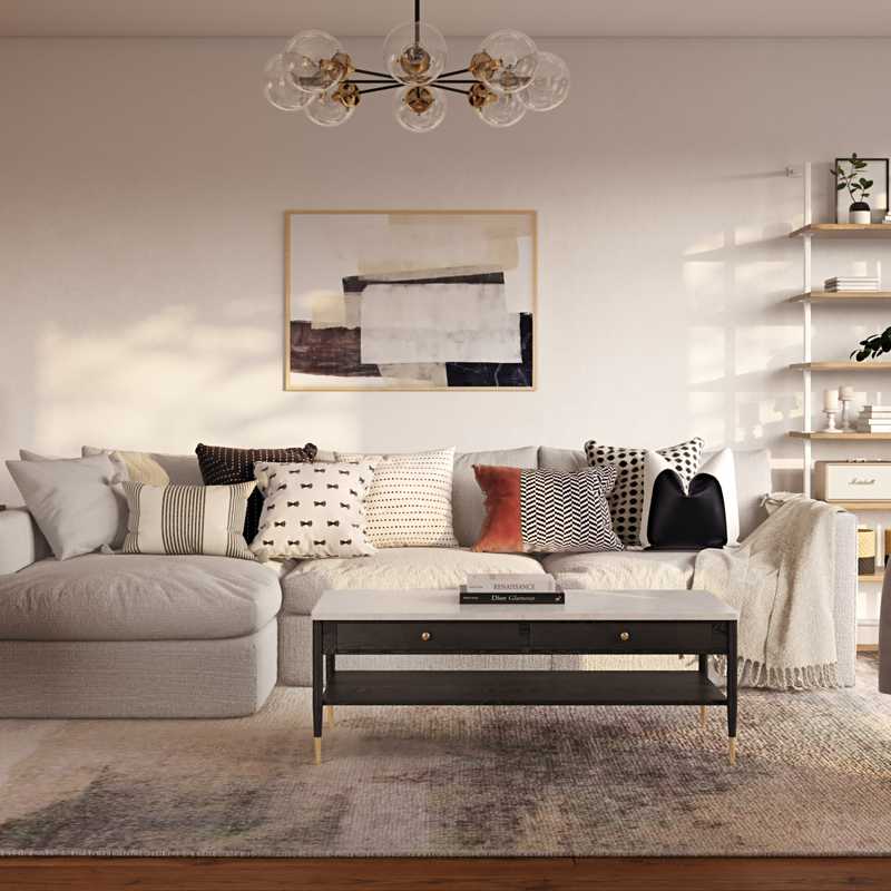 Midcentury Modern Living Room Design by Havenly Interior Designer Pradnya