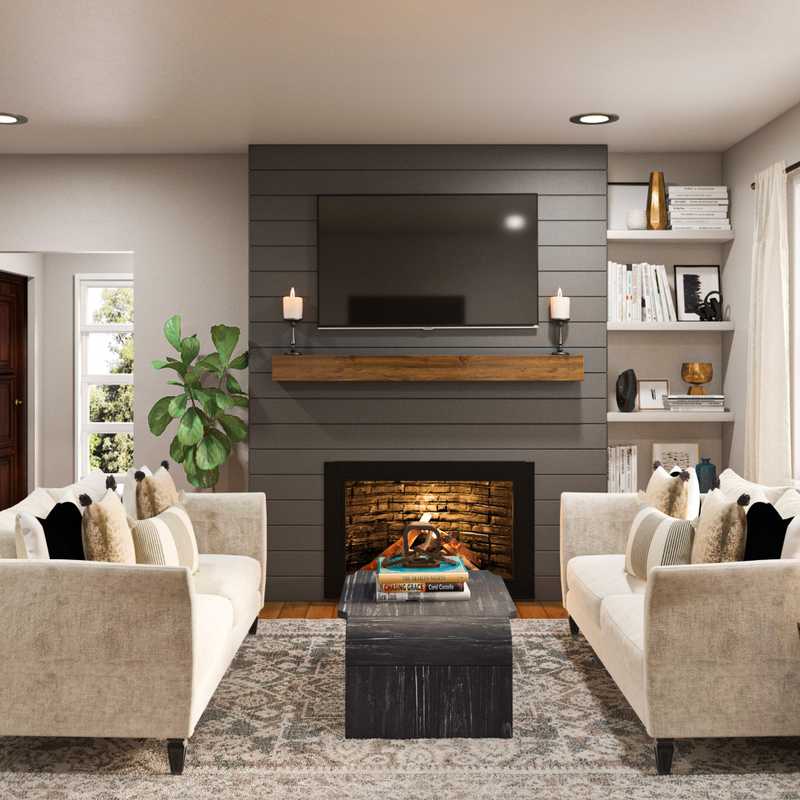 Modern, Classic, Glam Living Room Design by Havenly Interior Designer Ashley