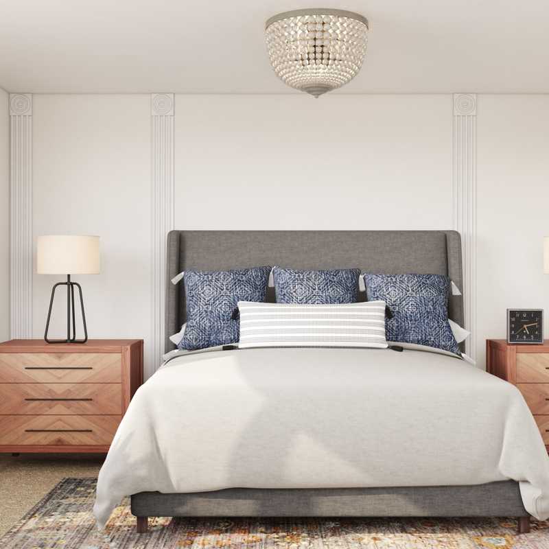 Bohemian, Midcentury Modern Bedroom Design by Havenly Interior Designer Brooke