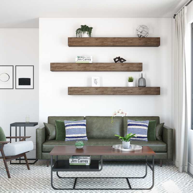 Modern, Midcentury Modern Living Room Design by Havenly Interior Designer Sofia