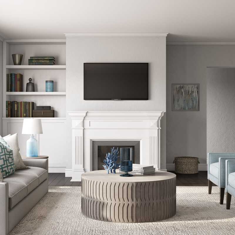 Contemporary, Coastal, Transitional Living Room Design by Havenly Interior Designer Danielle