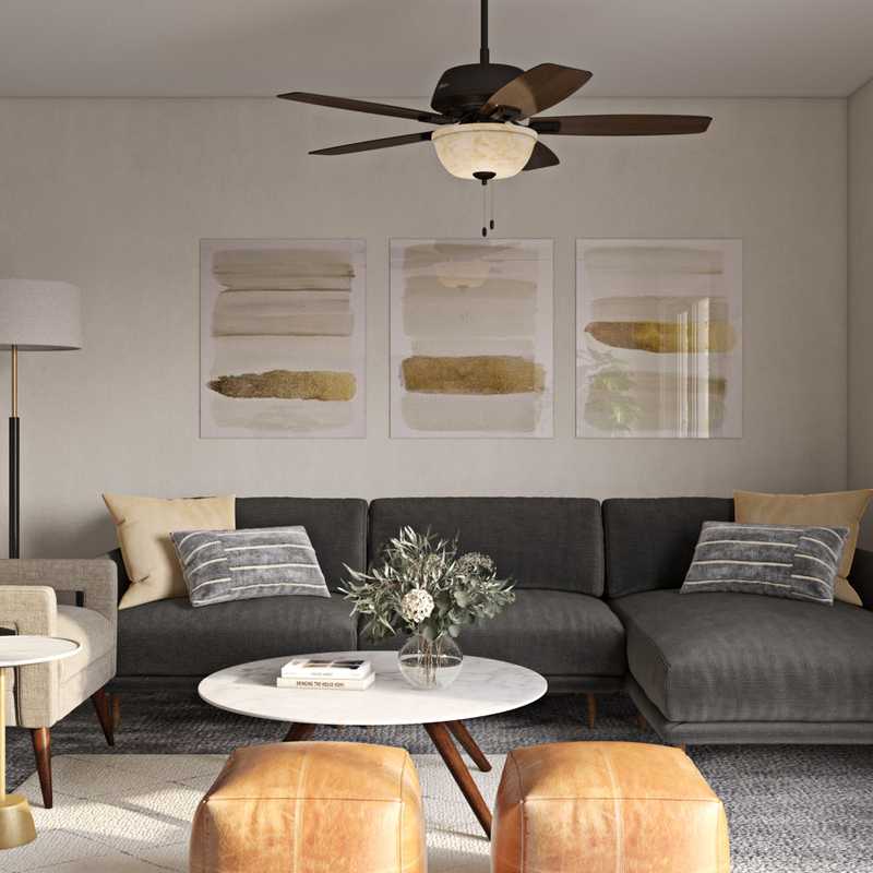 Modern, Midcentury Modern Living Room Design by Havenly Interior Designer Isaac