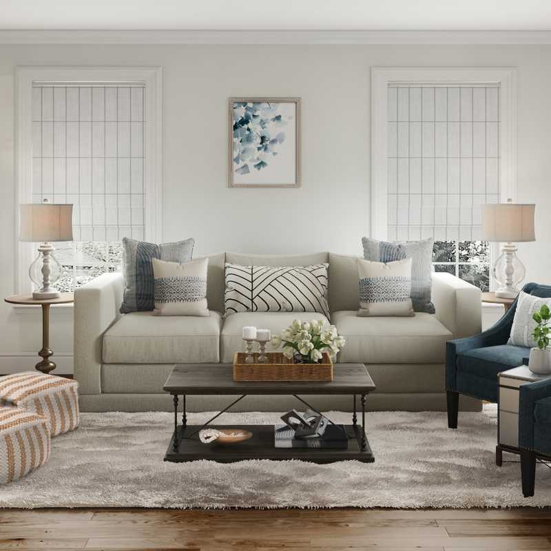 Traditional, Farmhouse, Rustic, Transitional Living Room Design by Havenly Interior Designer Fendy