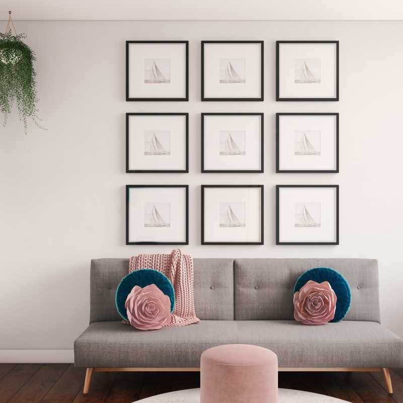 Modern, Bohemian, Midcentury Modern Living Room Design by Havenly Interior Designer Cassie