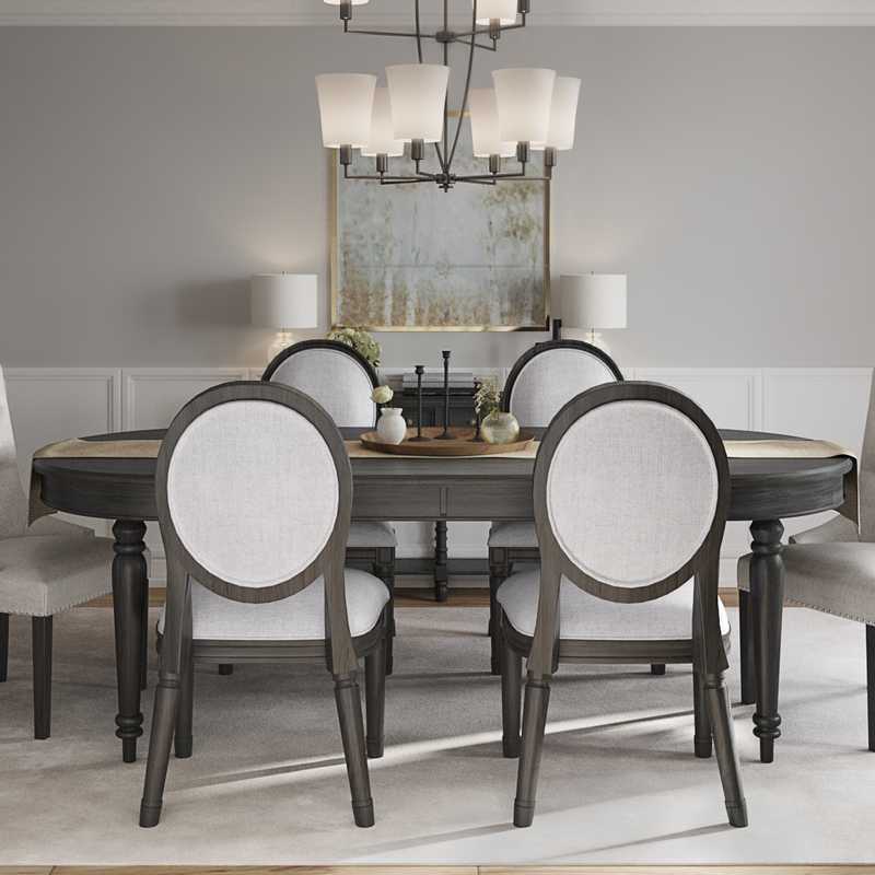 Classic, Transitional Dining Room Design by Havenly Interior Designer Leslie