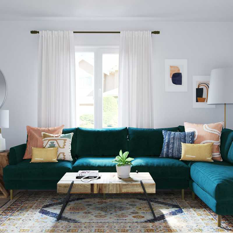 Eclectic, Bohemian Living Room Design by Havenly Interior Designer Maria